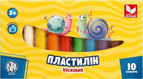 Пластилін круглий (10 кольорів в наборі)  мініатюра фото 1