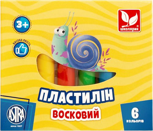 Пластилін круглий (6 кольорів в наборі)  мініатюра фото 1