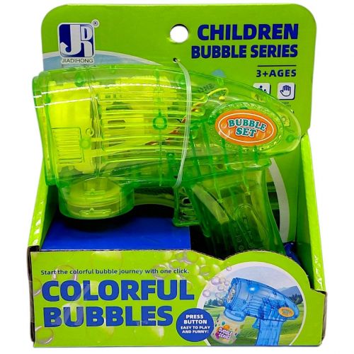 Пистолет с мыльными пузырями (автоматический, подсветка, бутылочка с мыльным раствором) ЗЕЛЕНЫЙ  мініатюра фото 1