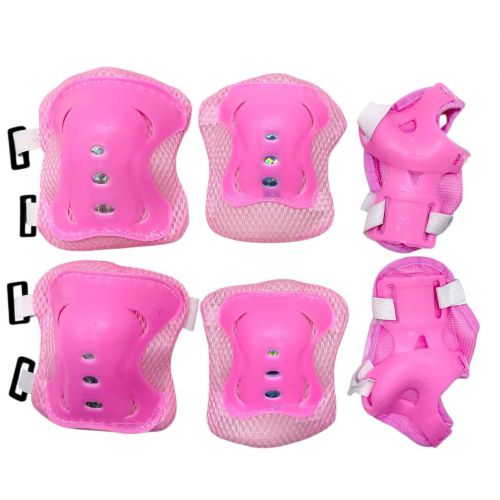 Захисний набір, налокітники, наколінники, запястя, у сітцІ (РОЖЕВИЙ) фото