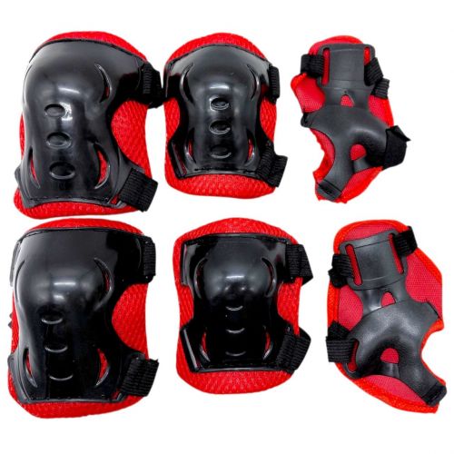 Захисне спорядження, налокітники, наколінники, запястя, у сітці (ЧЕРВОНИЙ) фото