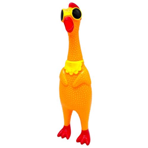 Антистресс "Курица крикун", кричит при нажатии (Оранжевый)  мініатюра фото 1