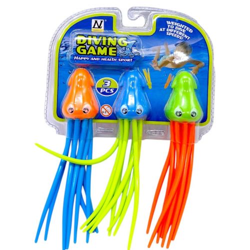 Іграшка для гри у воді "Кальмар", 3 шт в наборі (планшет 18*4*23 см)  мініатюра фото 1