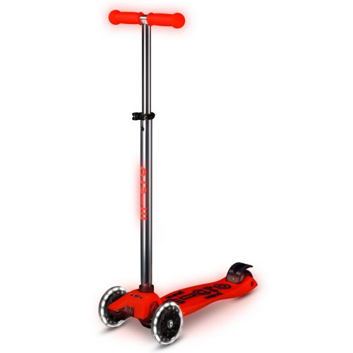 Самокат Micro серии Maxi Deluxe Glow LED - Красная аура  мініатюра фото 1