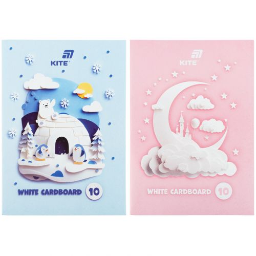 Картон білий односторонній  А4 (10арк), папка, Kite  мініатюра фото 1