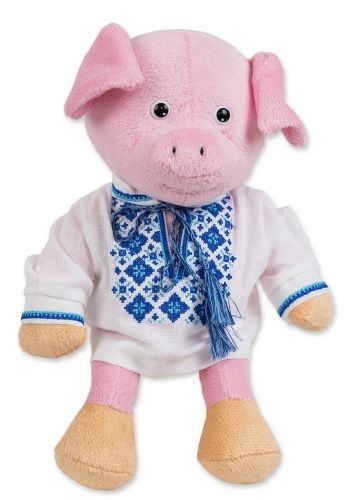 Мʼяка іграшка "Cвинка-хлопчик у вишиванці", 25 см  мініатюра фото 1