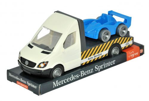 Автомобіль Mercedes-Benz Sprinter евакуатор (білий) на планшетці, Tigres білий  мініатюра фото 1