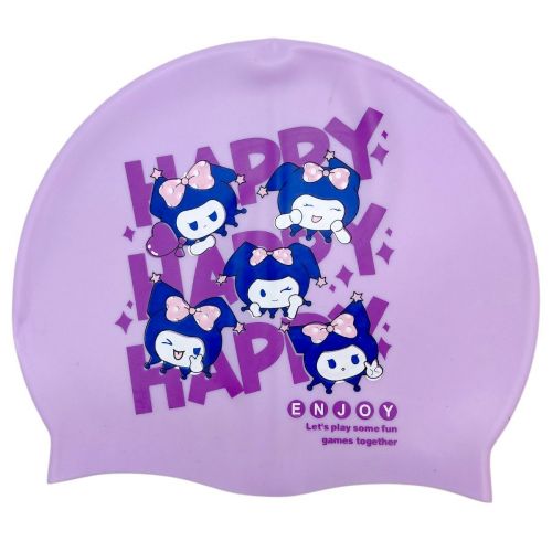 Шапочка для плавання силіконова, у пакеті "KUROMI" (БУЗКОВА)  мініатюра фото 1