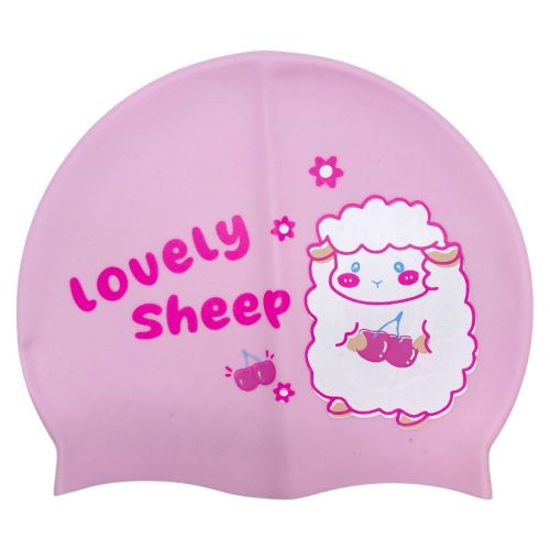 Шапочка для плавання силіконова, у пакеті "ОВЕЧКА" (РОЖЕВА)  мініатюра фото 1