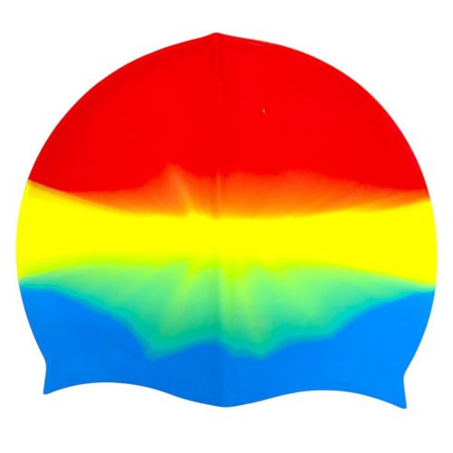 Шапочка для плавання силіконова, у пакеті (ЧЕРВОНО-РАЙДУЖНА)  мініатюра фото 1