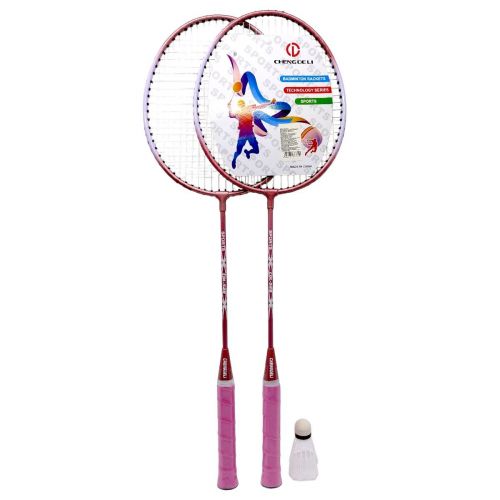 Бадмінтон 65 см, в сумці  з воланом (РОЖЕВИЙ)  мініатюра фото 1