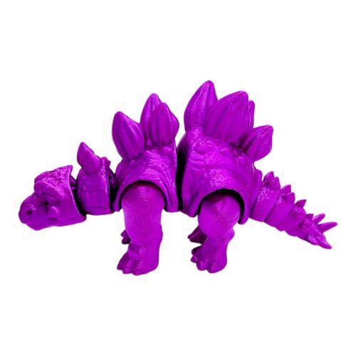 Іграшка рухлива 3D Динозавр 18 см, Стегозавр (ПУРПУРНИЙ)  мініатюра фото 1