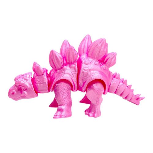 Іграшка рухлива 3D Динозавр 18 см, Стегозавр (РОЖЕВИЙ)  мініатюра фото 1