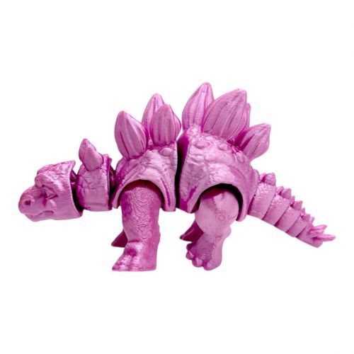Іграшка рухлива 3D Динозавр 18 см, Стегозавр (ПУДРОВИЙ)  мініатюра фото 1