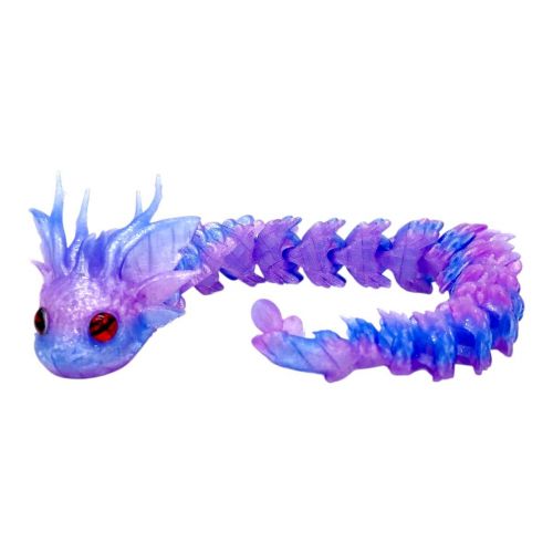 Іграшка рухлива 3D Королівський Дракон 32см (ПРОЗОРО-ФІОЛЕТОВИЙ)  мініатюра фото 1