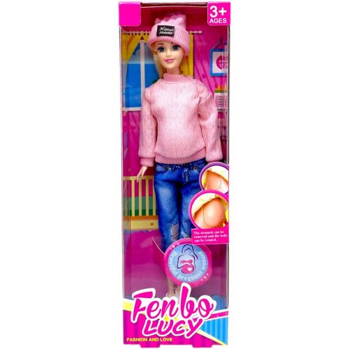 Кукла беременная "Fenbo Lucy" 29 см (РОЗОВАЯ)  мініатюра фото 1