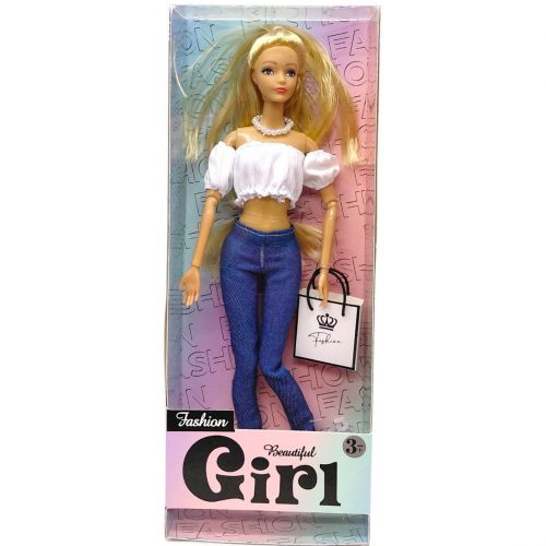 Кукла "Beautiful Girl" в стильном образе, 29см (БЕЛАЯ)  мініатюра фото 1