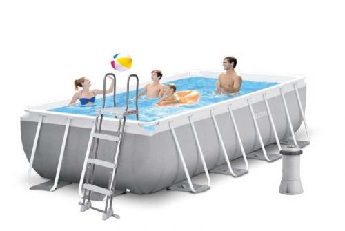 Intex Басейн каркасний (об'єм:8418л, розмір:400х200х122см, насос-фільтр картриджний: 2006 л/год, драбина, в коробці  мініатюра фото 1