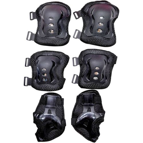 Защитное снаряжение: нарукавники, наколенники с липучками в сетке (ЧЕРНЫЙ)  мініатюра фото 1