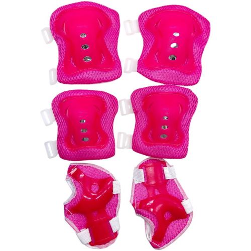 Защитное снаряжение: нарукавники, наколенники с липучками в сетке (МАЛИНОВЫЙ)  мініатюра фото 1