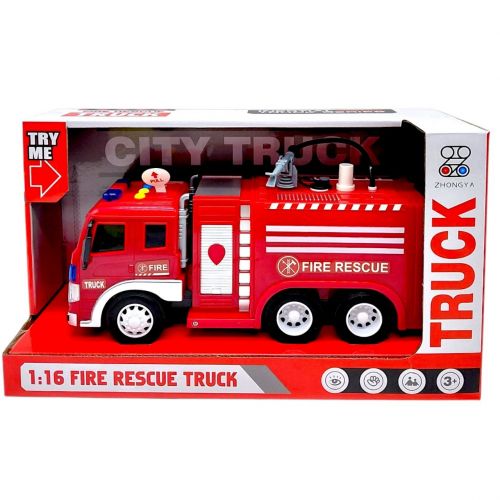 Машина на батарейках "Пожежна машина" (світло, звук, бризкає водою) 32*11,5*18,5 см  мініатюра фото 1