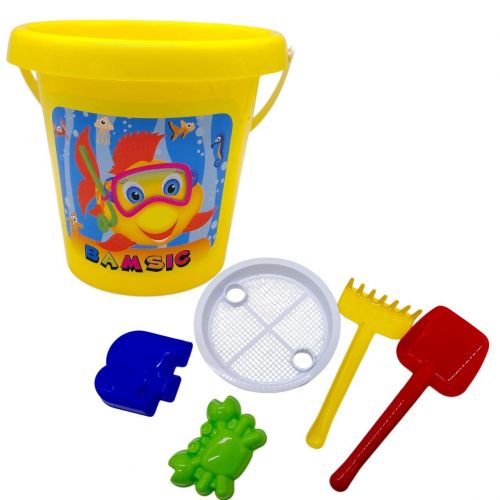 Ведро "Классико-2" с набором, состоит из двух частей (ЖЕЛТОЕ)  мініатюра фото 1