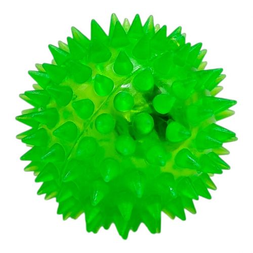 Мяч-ежик резиновый со светом (Зеленый)  мініатюра фото 1