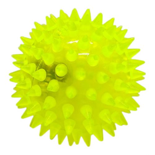 Мяч-ежик резиновый со светом (Желтый)  мініатюра фото 1