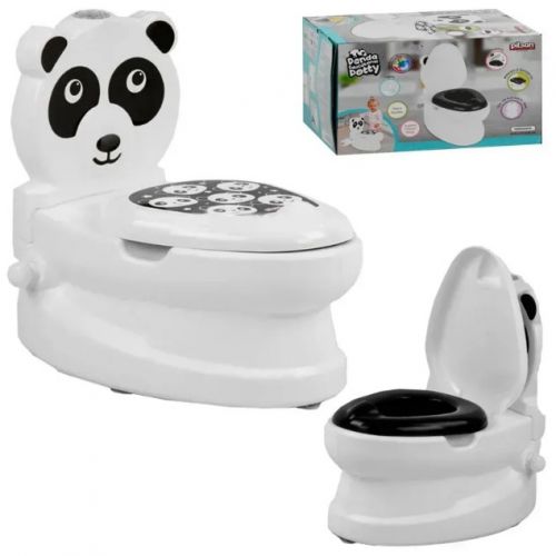 Горщик "Панда", спинка, знімний горщик, тримач для паперу, звуки води, підсвічування кнопки, в коробці  мініатюра фото 1