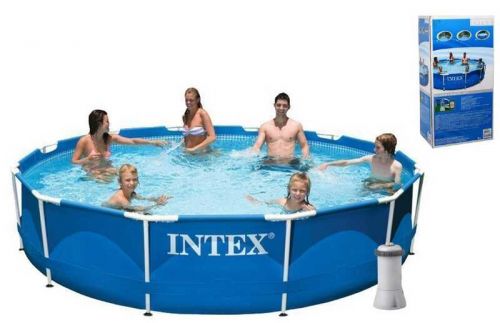 Intex Басейн каркасний фільтр/насос мережа 220-240 В, 366х76см, 6503л  мініатюра фото 1
