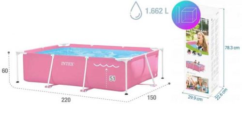 Intex Басейн каркасний від 6 років, 220х150х60 см, об`єм 1662 л, вага 15,2 кг  мініатюра фото 1