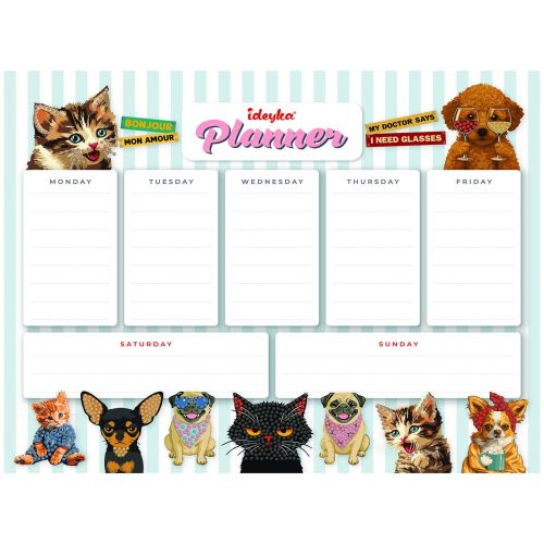 Планер на магнітній основі з алмазною мозаїкою "Домашні улюбленці" 32х40см  мініатюра фото 1