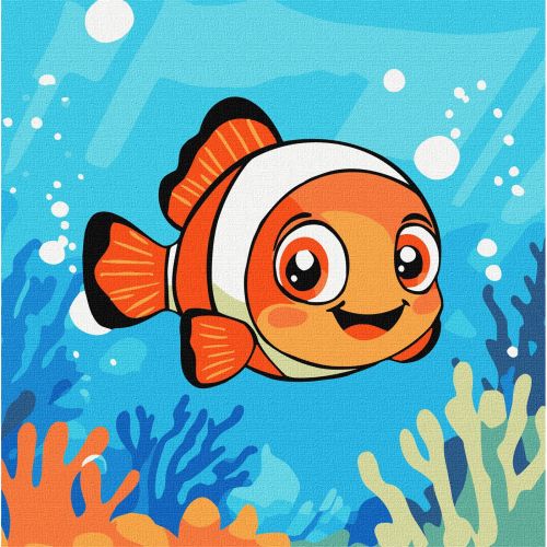 Картина по номерах "Риба-клоун" 25х25см  мініатюра фото 1