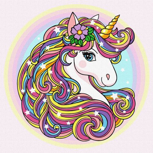 Картина по номерах "Стильна єдиноріжка" 25х25см  мініатюра фото 1