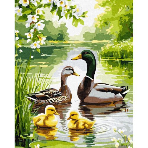 Картина по номерах "Качина родина на світанку" 40х50см  мініатюра фото 1