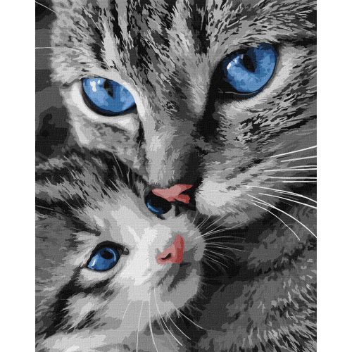 Картина по номерах "Муркотлива мама" 40х50см  мініатюра фото 1