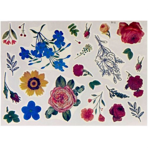 Татуювання-перебивки, тимчасові, "Квіти 2" (1 аркуш) фото