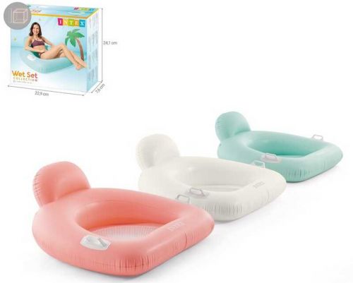 Intex Надувний плотик-крісло 3 кольори, розмір 114x107 см, в коробці.  ВИДАЄТЬСЯ МІКС  мініатюра фото 1