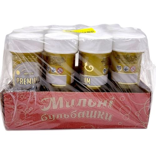 Мыльные пузыри "Premium" 60 мл (12 штук)  мініатюра фото 1