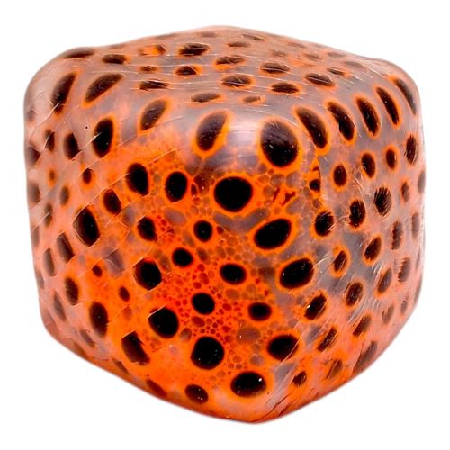 Антистрес YabbaDabba "Неоновий куб з кульками" 6см (ПОМАРАНЧЕВИЙ)  мініатюра фото 1
