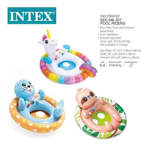 Intex Дитячий надувний пліт-райдер 3 види, розміром 71х76х58см, від 3 до 4 років ВИДАЄТЬСЯ МІКС ВИДІВ  мініатюра фото 1