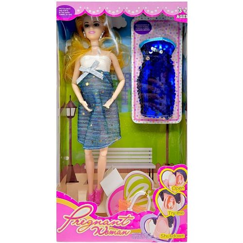 Кукла "Pregnant Women" 29 см (СИНЯЯ)  мініатюра фото 1