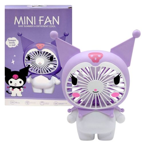 Вентилятор "MINI FAN", встроенный аккумулятор, USB Type-C, в коробке (KUROMI)  мініатюра фото 1