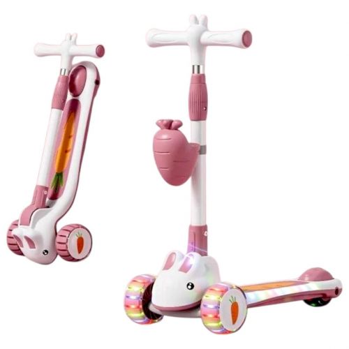 Самокат трехколесный "Skyper" (колеса PU 125х40мм со светом, озвучивание и подсветка платформы, руль складной, корзина)  мініатюра фото 1