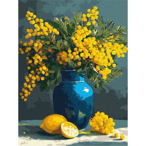 Картина по номерах "Мімоза та лимони" 30х40см  мініатюра фото 1