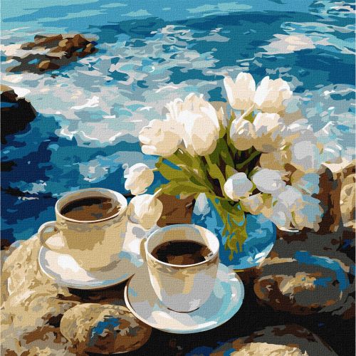 Картина по номерах "Морська кава" 40х40см  мініатюра фото 1