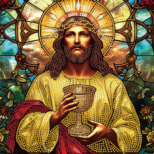 Алмазна картина "Священний келих" 30х30 см  мініатюра фото 1