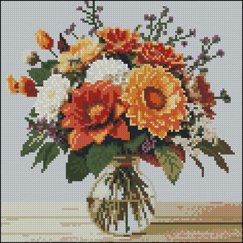 Алмазна мозаїка "Осінній букет" 30х30 см  мініатюра фото 1