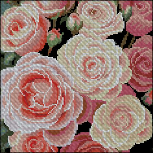 Алмазна мозаїка "Ніжні троянди" 30х30 см  мініатюра фото 1