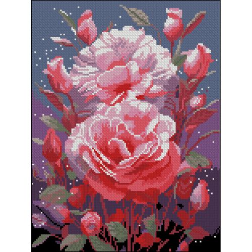 Алмазна мозаїка (картина) "Яскраві троянди" 30х40 см  мініатюра фото 1